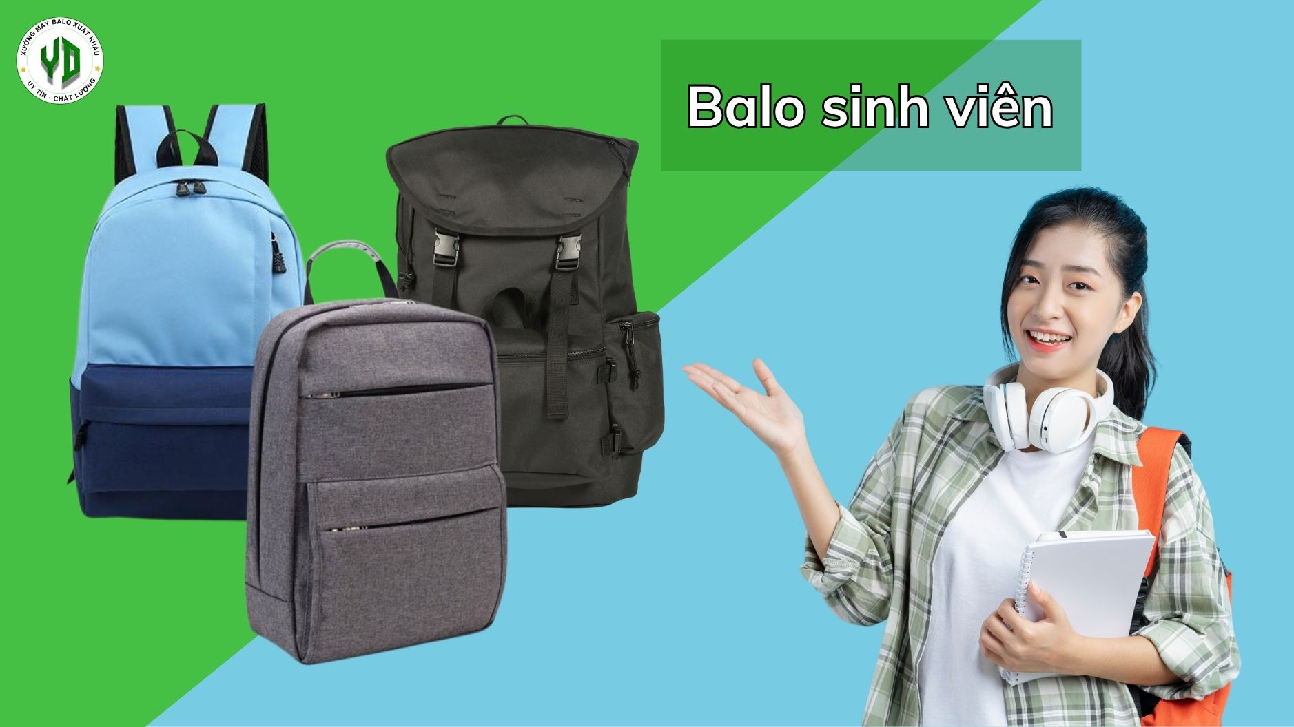 Balo học sinh trẻ trung, nhiều ngăn, rộng rãi