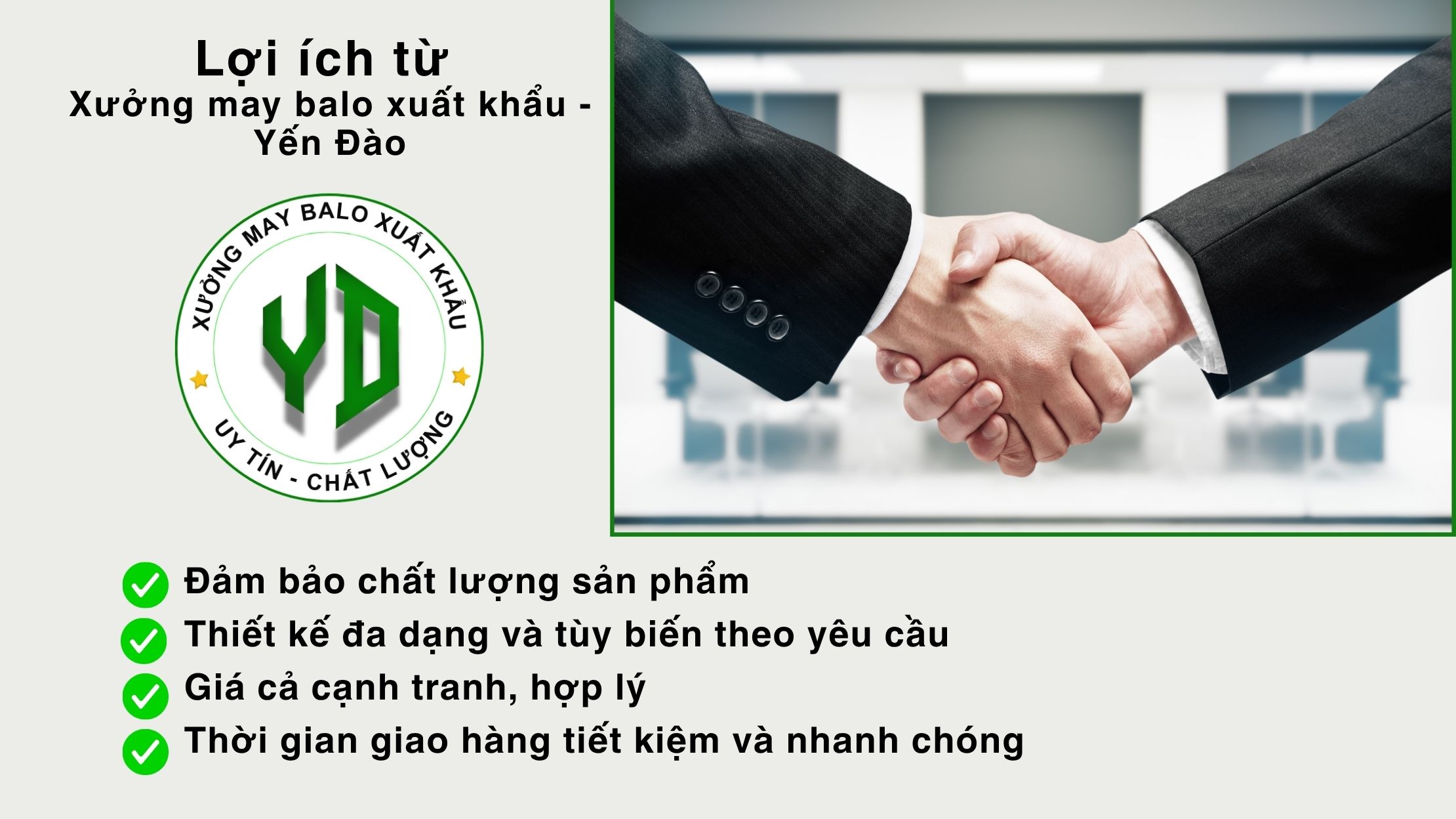 Lợi ích của xưởng may balo xuất khẩu - Yến Đào