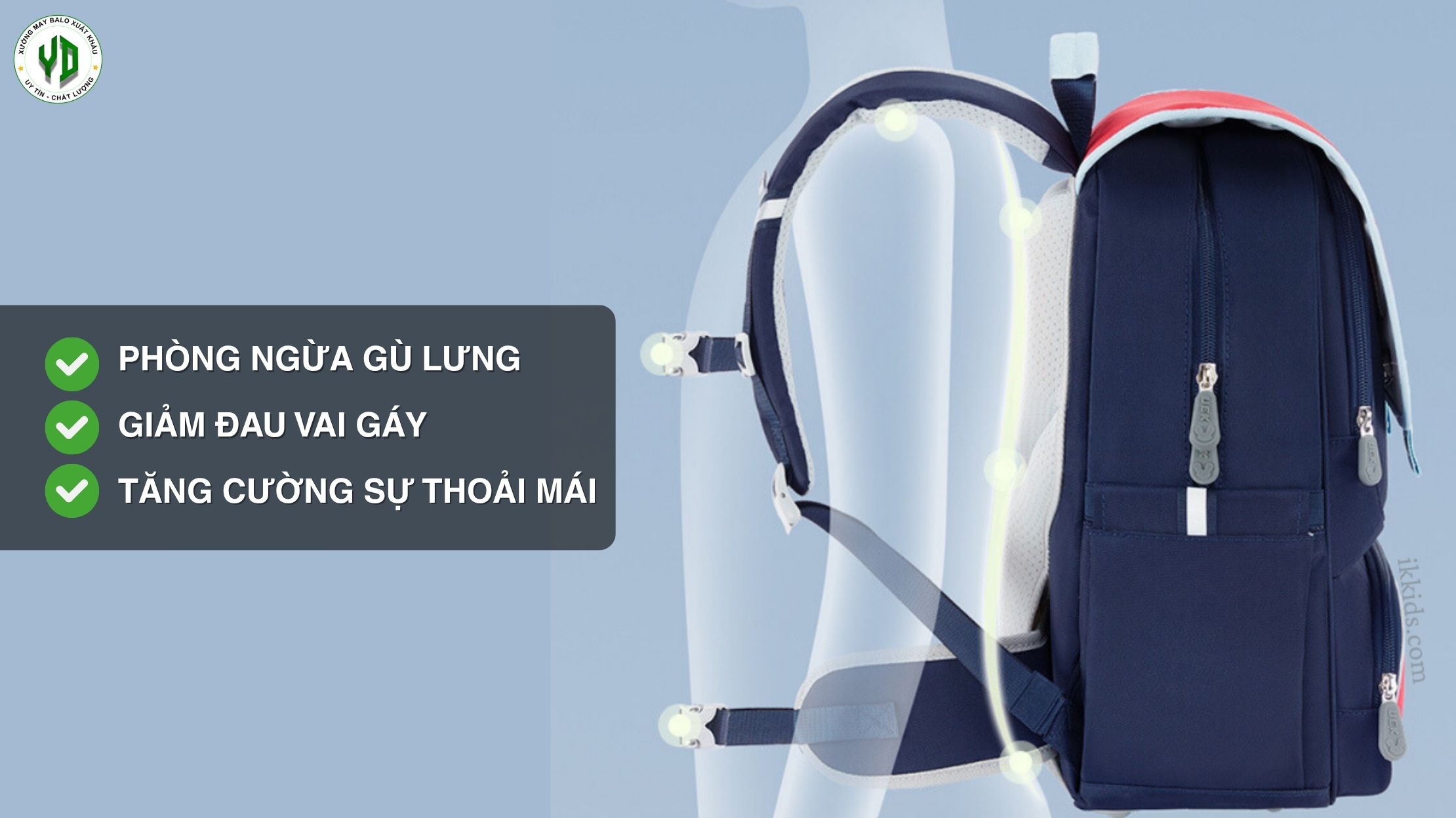 Ưu điểm vượt trội của balo chống gù